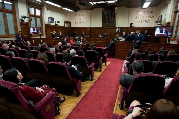 Sala de sesiones de la Suprema Corte de Justicia de la Nación de México