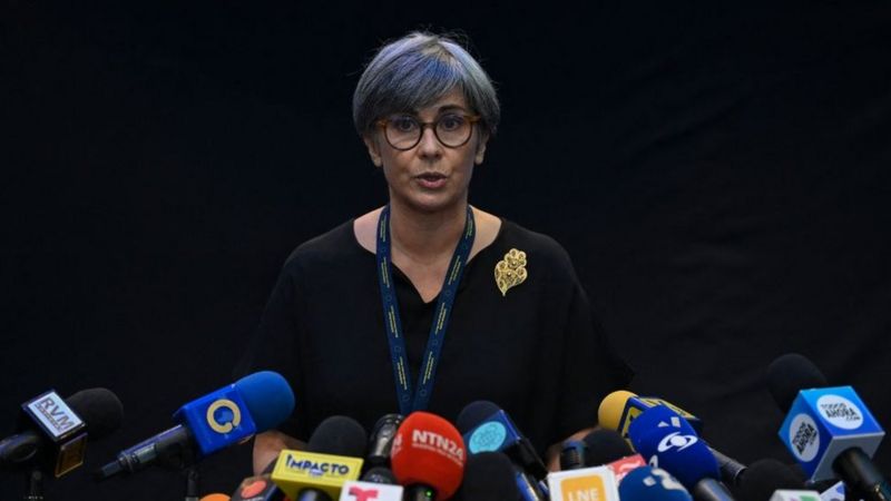 Jefa de la misión de la Unión Europea en Venezuela en conferencia de prensa