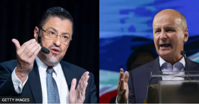 Rodrigo Chaves a la izquierda y José María Figueres a la derecha-Candidatos presidenciales de Costa Rica