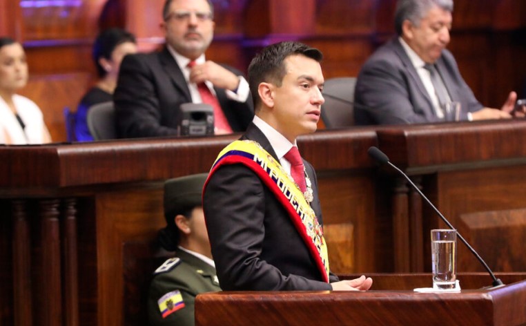 Daniel Noboa entr&oacute; en pugna con la Asamblea por la reforma a la Ley de Seguridad Social