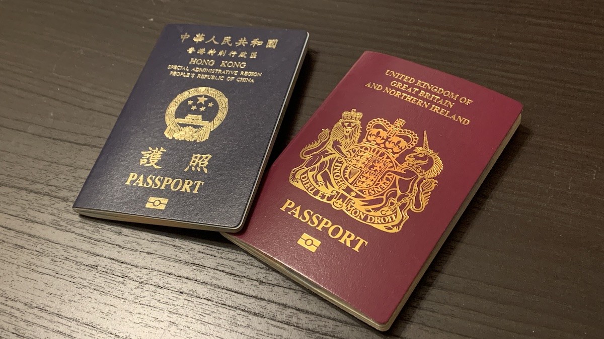 Pasaportes de Reino Unido y Hong Kong