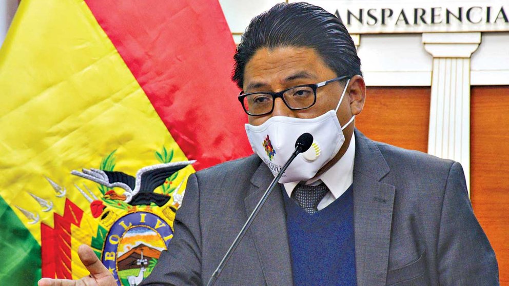 El ministro de Justicia, Ivan Lima, durante una conferencia del prensa